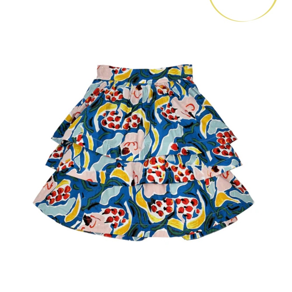 BURU - new with tags! Vibrant Floral Teagan Mini Skirt - Blue and Yellow
